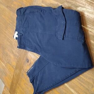 Loft Cargo Pants Navy Blue Size 32/14 Women Ankle Zippers